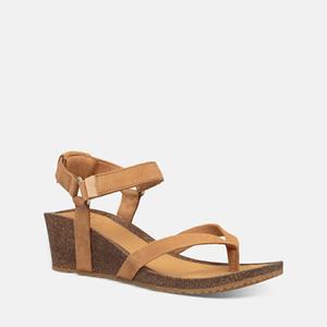 Teva Mahonia Wedge Thong Flip Flops Damen Braun Reduziert [MURF91874]